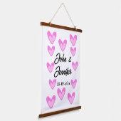 Weißes, einfaches Kleinstschreiben Wandteppich Mit Holzrahmen (Gewinkelt)