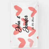 Weißes, einfaches, minimales Textil Hochzeit rotes Banner (Vertikal)