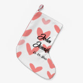 Weißes, einfaches, minimales Textil Hochzeit rotes Kleiner Weihnachtsstrumpf (Vorderansicht (hängend))