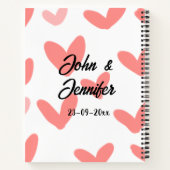 Weißes, einfaches, minimales Textil Hochzeit rotes Notizblock (Rückseite)