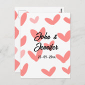 Weißes, einfaches, minimales Textil Hochzeit rotes Postkarte (Vorne/Hinten)