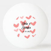 Weißes, einfaches, minimales Textil Hochzeit rotes Tischtennisball (Vorderseite)