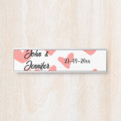 Weißes, einfaches, minimales Textil Hochzeit rotes Türschild (Vorderseite )