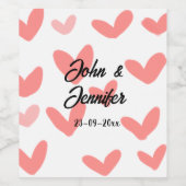 Weißes, einfaches, minimales Textil Hochzeit rotes Weinetikett (Einzelnes Label)