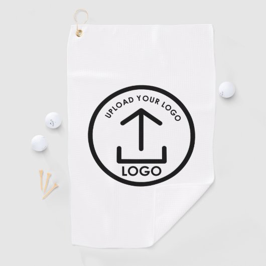 Weißes, einfaches und Berufliches Geschäftslogo Golfhandtuch (Insitu)