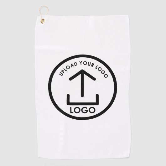 Weißes, einfaches und Berufliches Geschäftslogo Golfhandtuch (Vorderseite)