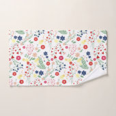 Weißes einfaches Wildblume-Muster Badhandtuch Set (Handtuch)