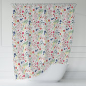 Weißes einfaches Wildblume-Muster Duschvorhang