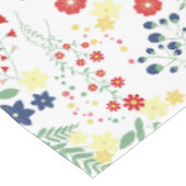 Weißes einfaches Wildblume-Muster Tischdecke (Schrägansicht)