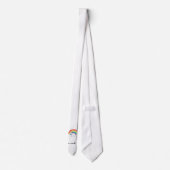 Weißes Einhorn auf Regenbogen und Wolken Krawatte (Rückseite)