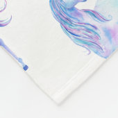 Weißes Einhorn Fleecedecke (Ecke)