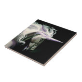 Weißes Einhorn Fliese (Seite)