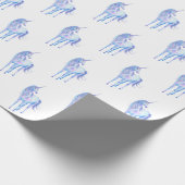 Weißes Einhorn Geschenkpapier (Ecke)