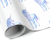 Weißes Einhorn Geschenkpapier (Rolleneckpunkt)