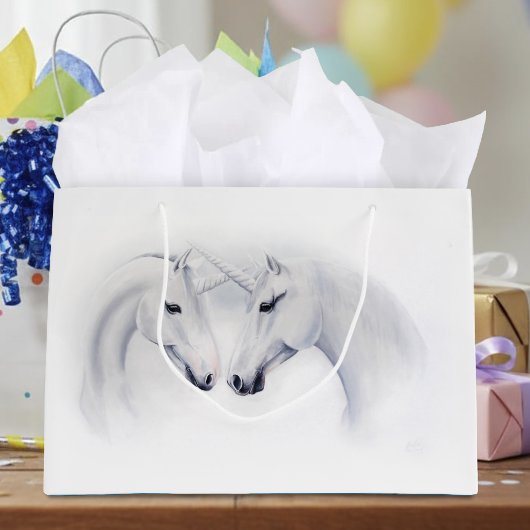 Weißes Einhorn Große Geschenktüte