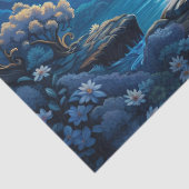 Weißes Einhorn im Blauen Vollmond Seidenpapier (Detail)