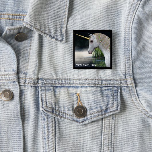 Weißes Einhorn im Fantasy-Button Button (Beispiel)