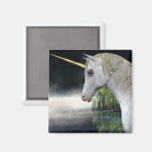 Weißes Einhorn im Fantasy-Magnet Magnet (Vorderseite/Rückseite)