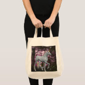Weißes Einhorn in Forest Fantasy Tote Tasche (Vorderseite (Produkt))