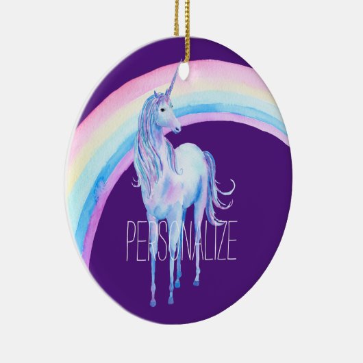 Weißes Einhorn Keramik Ornament (Rechts)