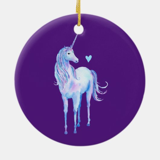 Weißes Einhorn Keramik Ornament (Hinten)