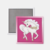 Weißes Einhorn Magnet (Vorderseite/Rückseite)