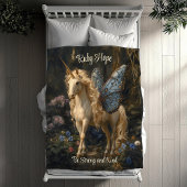 Weißes Einhorn mit blauem Butterfly-Kinderzimmer Fleecedecke