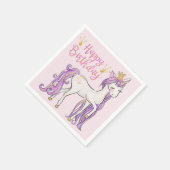 Weißes Einhorn mit einer Goldkrone Moderne Serviette (Ecke)