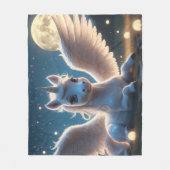 Weißes Einhorn mit Flügeln Fleecedecke (Vorderseite)