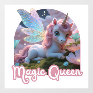 Weißes Einhorn mit Flügeln - Magic Queen Fensteraufkleber