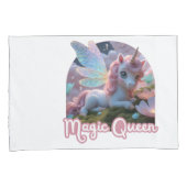 Weißes Einhorn mit Flügeln - Magic Queen Kissenbezug (Vorderseite-Rechts)