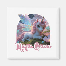 Weißes Einhorn mit Flügeln - Magic Queen Magnet