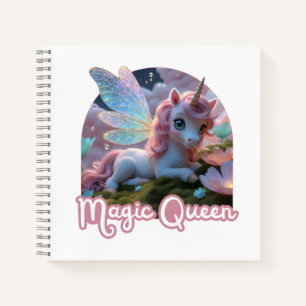 Weißes Einhorn mit Flügeln - Magic Queen Notizblock
