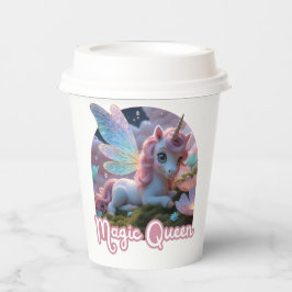 Weißes Einhorn mit Flügeln - Magic Queen Pappbecher