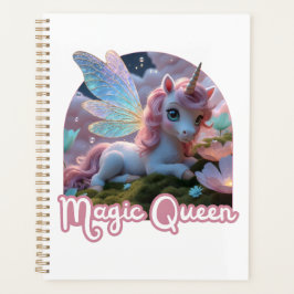Weißes Einhorn mit Flügeln - Magic Queen Planer