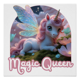 Weißes Einhorn mit Flügeln - Magic Queen Poster