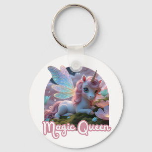 Weißes Einhorn mit Flügeln - Magic Queen Schlüsselanhänger