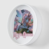 Weißes Einhorn mit Flügeln - Magic Queen Uhr (Winkel)