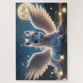 Weißes Einhorn mit Flügeln Puzzle (Vertikal)