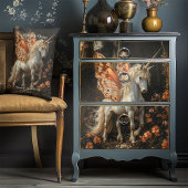 Weißes Einhorn mit orangefarbenen Schmetterlingswe Lendenkissen