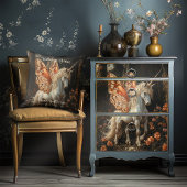 Weißes Einhorn mit orangefarbenen Schmetterlingswi Kissen