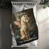 Weißes Einhorn mit rosa Schmetterling-Flügel Fleecedecke