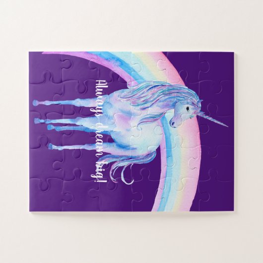 Weißes Einhorn Puzzle (Horizontal)