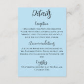 Weißes Einhorn Rosa Blume Blaue Hochzeit Begleitkarte (Vorderseite)