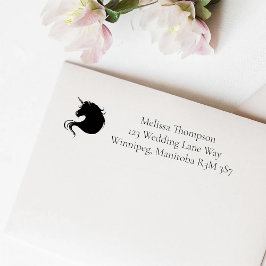 Weißes Einhorn Rosa Blume Blaue Hochzeit Permastempel