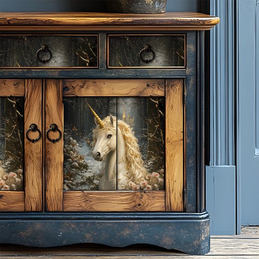 Weißes Einhorn Rosa Orchideen Seidenpapier