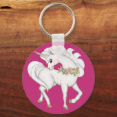Weißes Einhorn Schlüsselanhänger (Vorderseite)