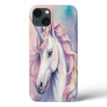 Weißes Einhorn Silver Horn Pastel iPhone Cover