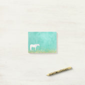 Weißes Einhorn Spearmint Gold Confetta Post-it Klebezettel (Auf Schreibtisch)