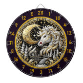 Weißes Einhorn strahlt Stärke und Schönheit aus Dartscheibe (vorne)